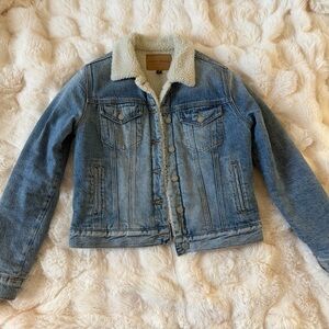 Lucky Brand Blue Jean Jacket with Cream Lining